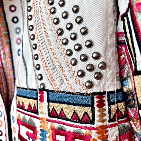 $635 Firm Vintage Y2k Johnny Was Embroidered Jacket Studded Biya Two Ten Ten … - Picture 12 of 16